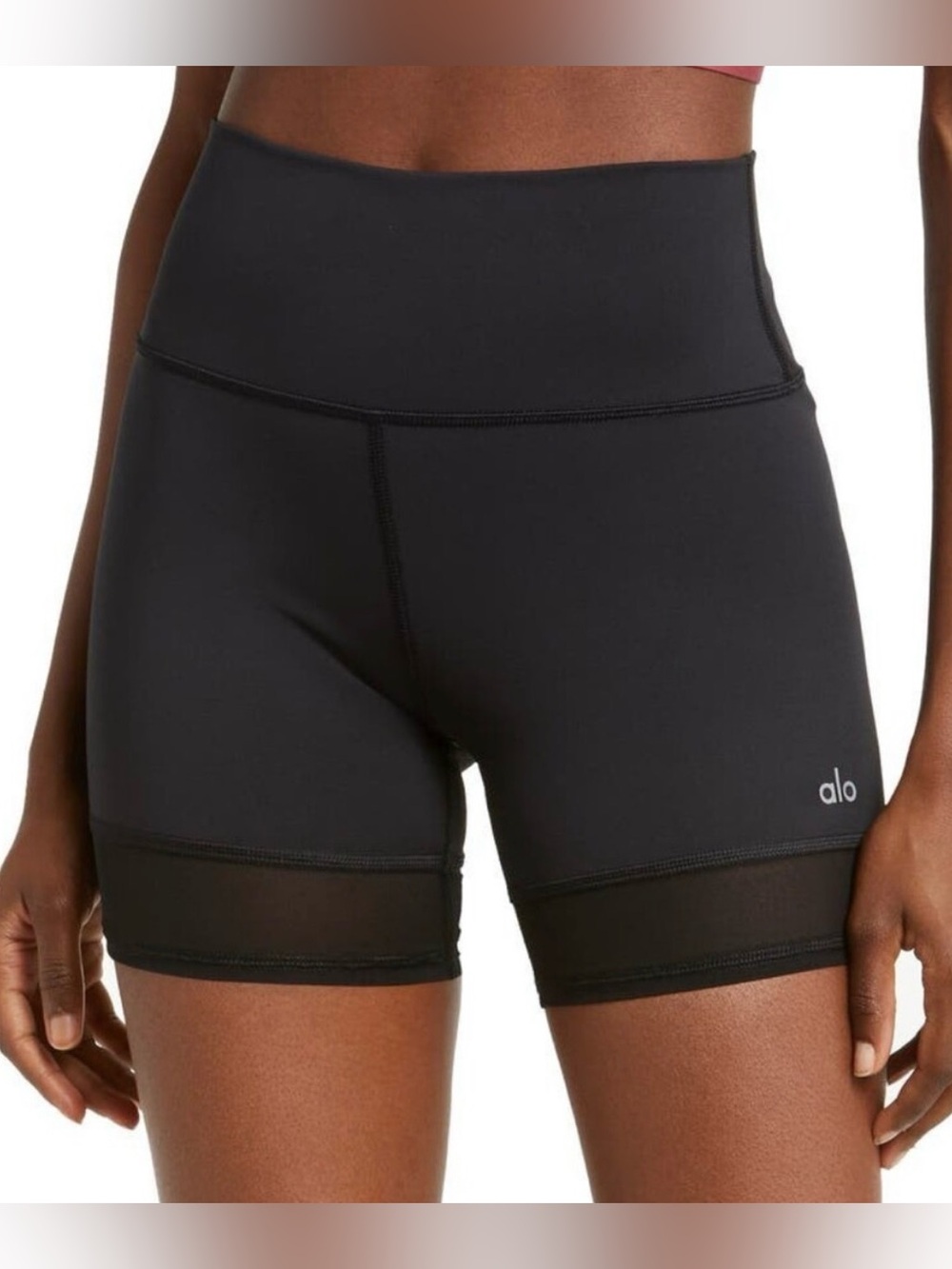 Alo Airlift Double Trouble Biker Short Black Size Small
